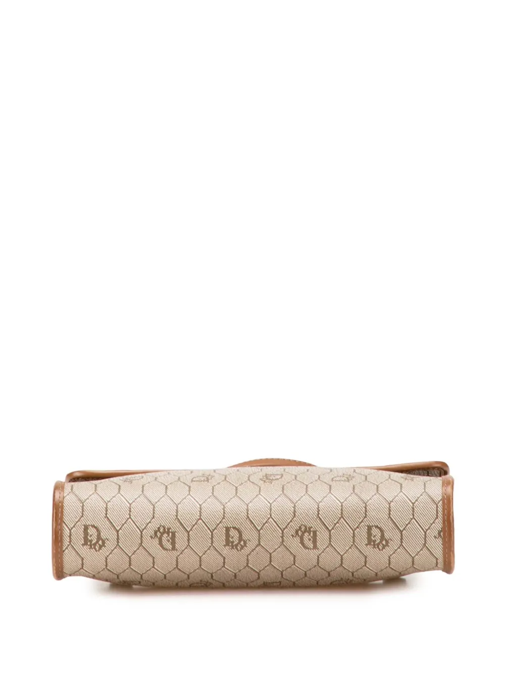 Pre-owned Dior 20th Century Honeycomb Coated Canvas Crossbody Bag In Brown