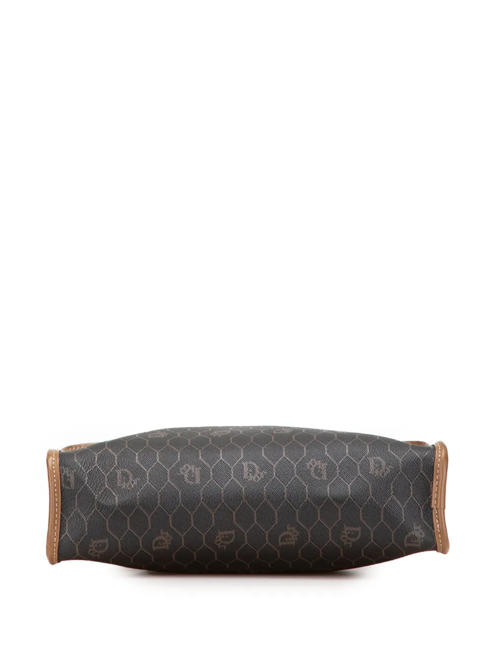 Pre-owned Dior 20th Century Honeycomb Coated Canvas Clutch Bag In Black