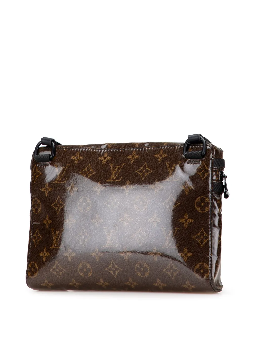 Pre-owned Louis Vuitton 2018 Monogram Glaze Messenger Pm Crossbody Bag In Brown