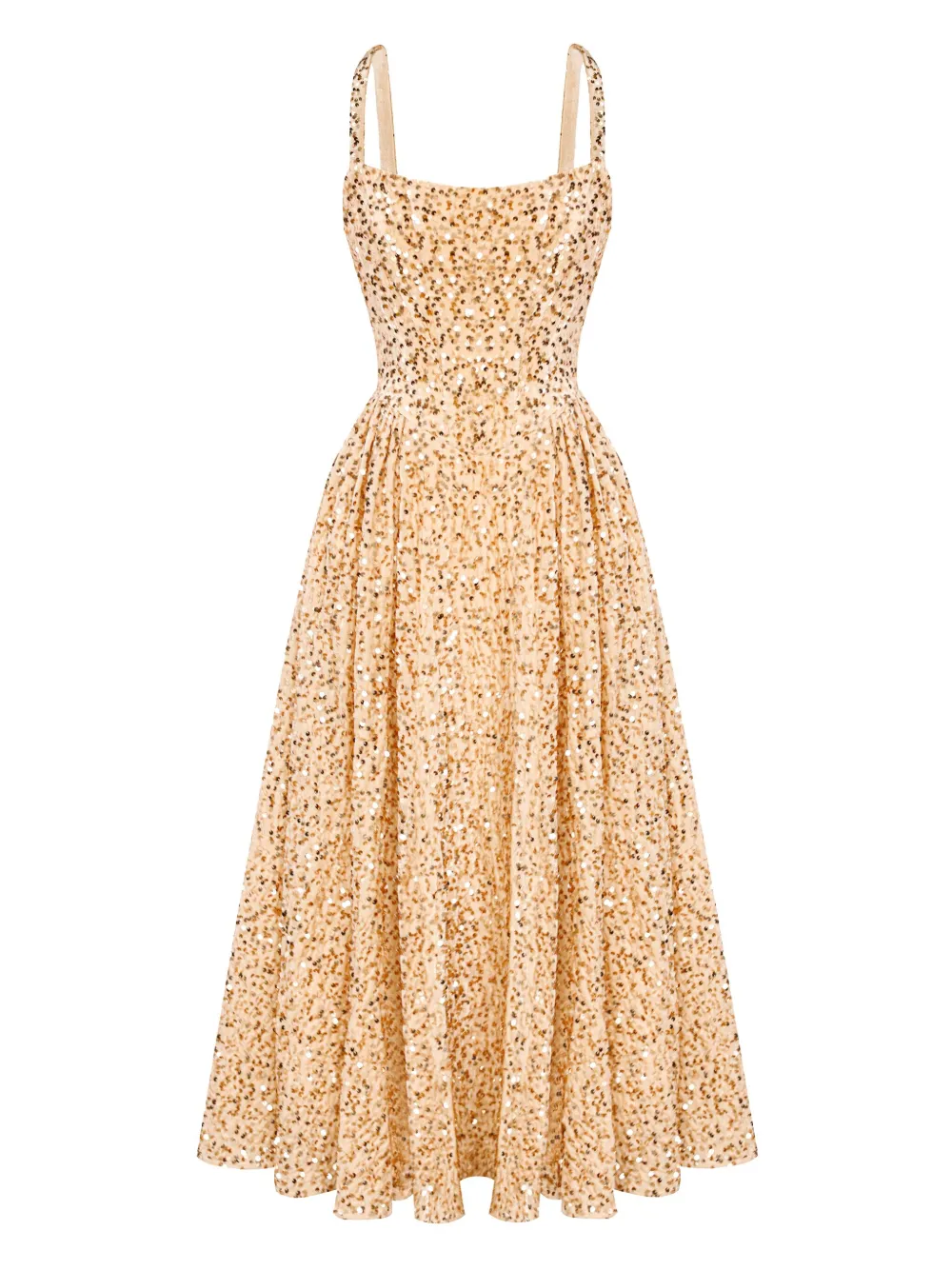 POST MERIDIEM sequin corset midi dress | Neutrals | Image 1