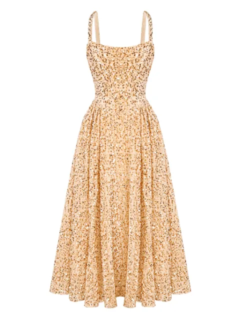 POST MERIDIEM sequin corset midi dress