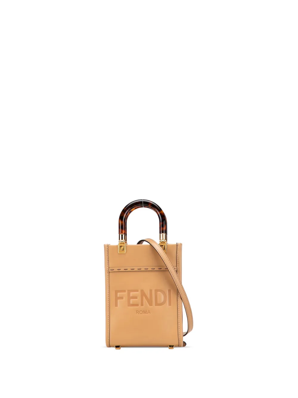 Fendi Pre-Owned 2010-2025 Mini Leather Sunshine Shopper Tote satchel | Brown | Image 1