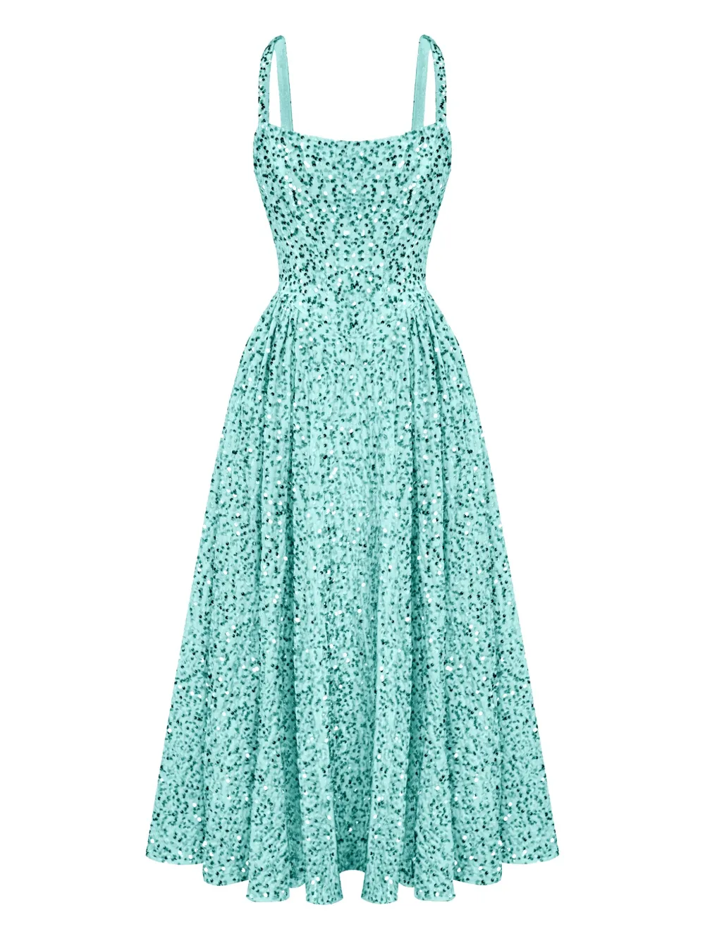 POST MERIDIEM vestido midi estilo corset con lentejuelas | azul | Image 1