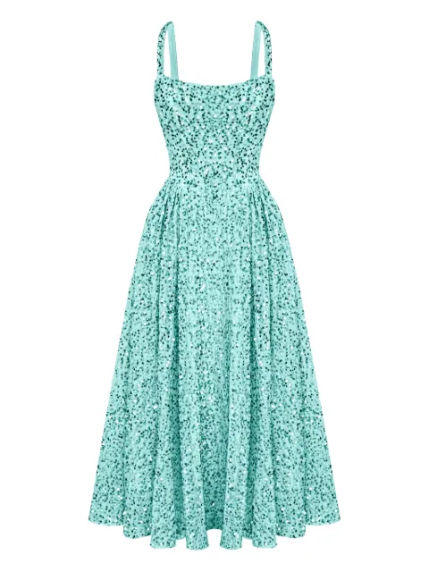 POST MERIDIEM sequin corset midi dress