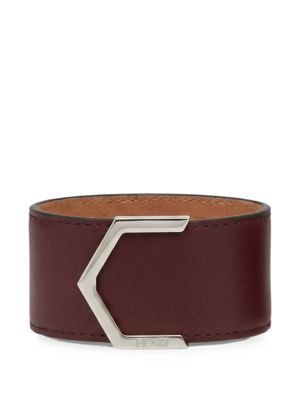 FENDI logo-plaque bracelet - Rosso