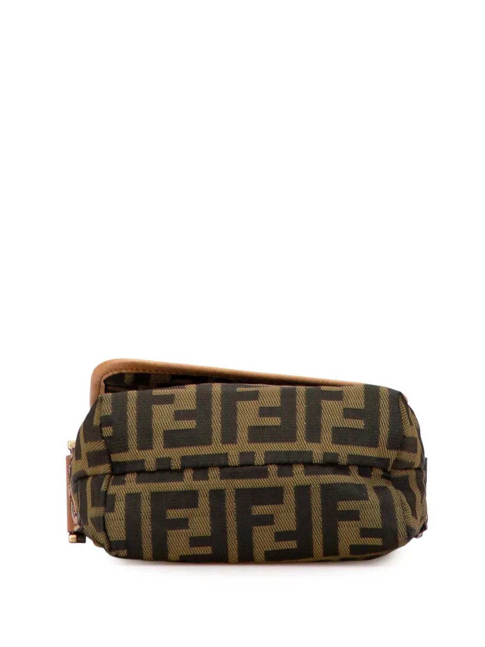 Pre-owned Fendi 2000-2010 Mini Ff Zucca Canvas Crossbody Bag In Brown
