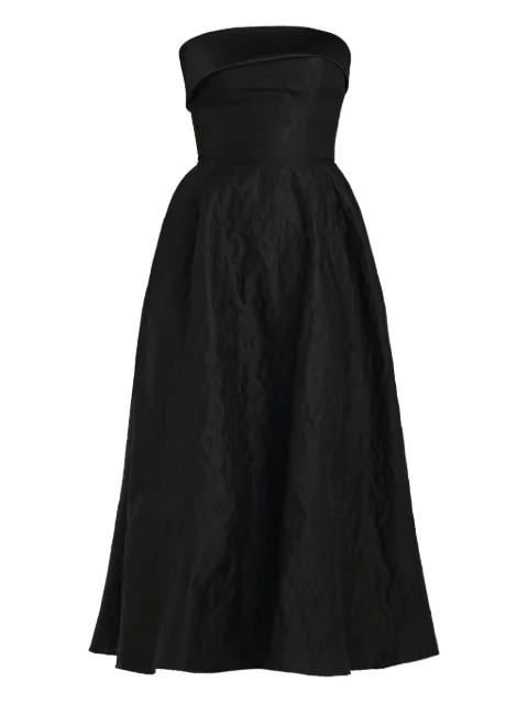 POST MERIDIEM jacquard satin-panel midi dress