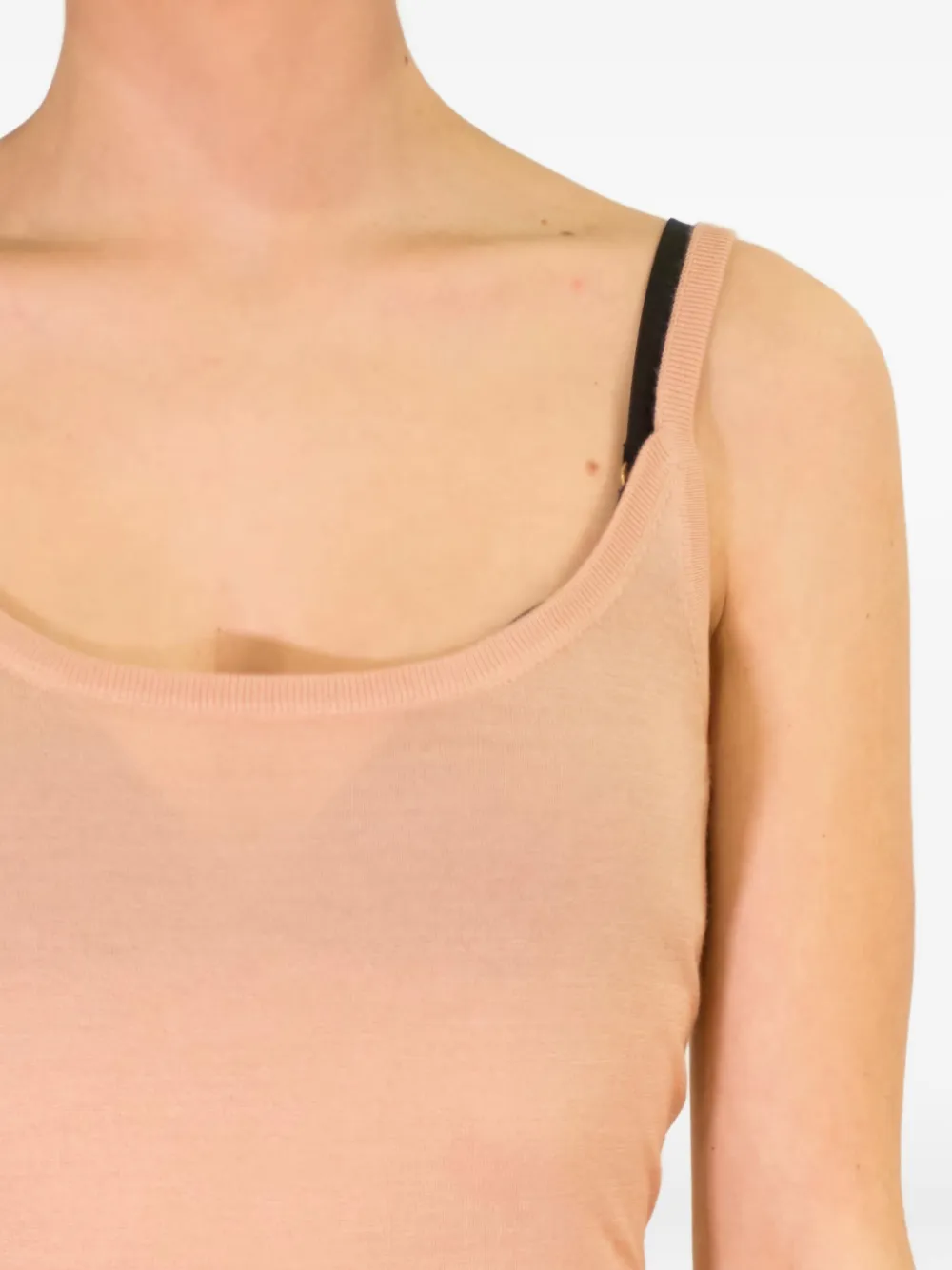 La Rose Round Neck Tank Top In Brown