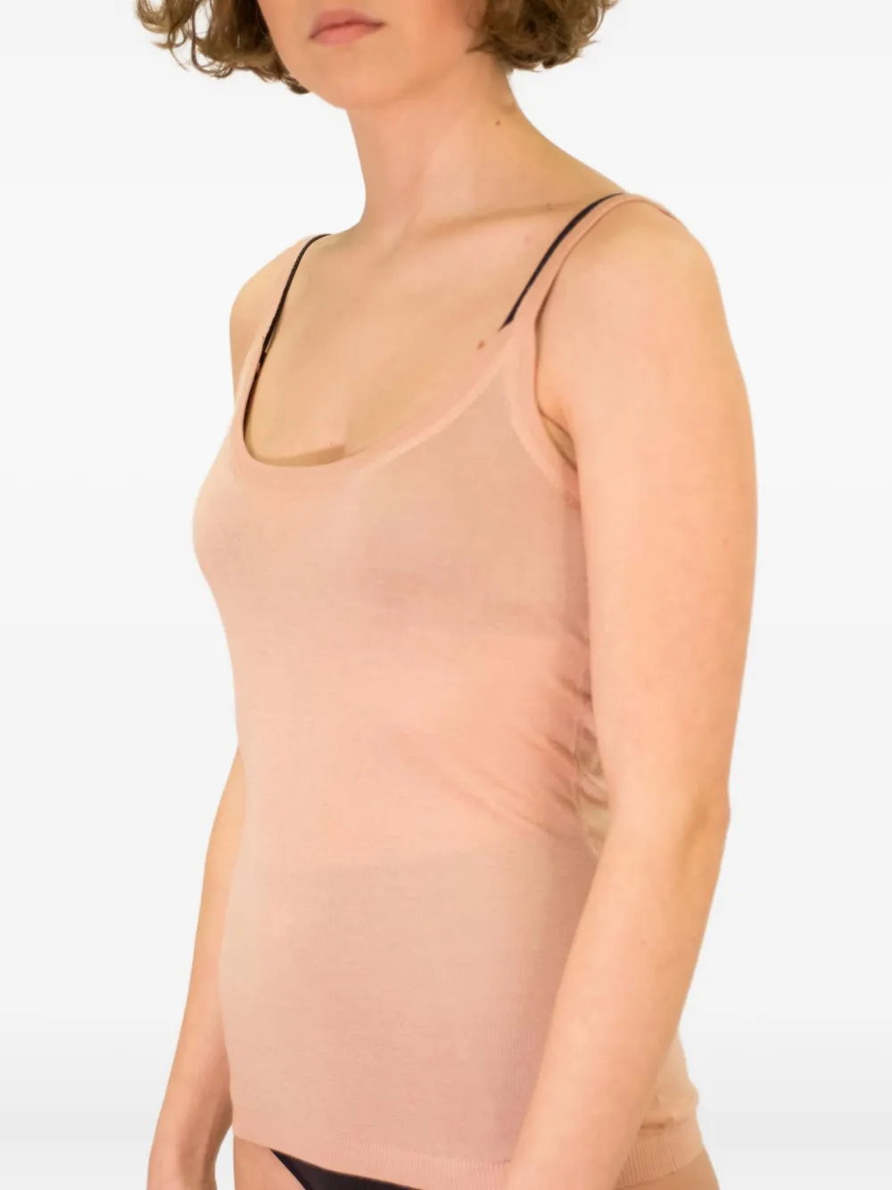 La Rose Round Neck Tank Top In Brown