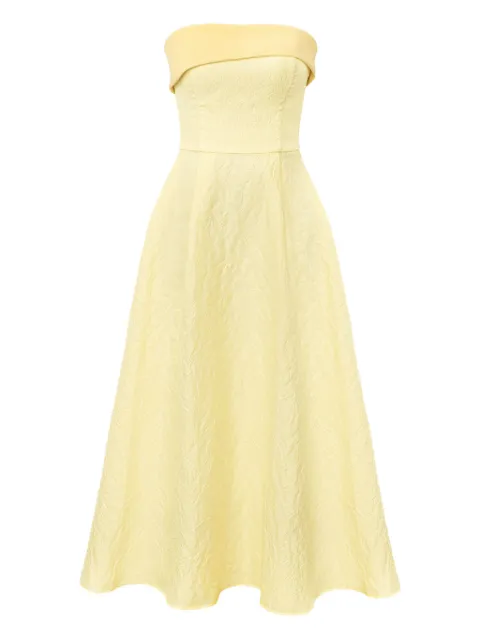 POST MERIDIEM jacquard satin-panel midi dress
