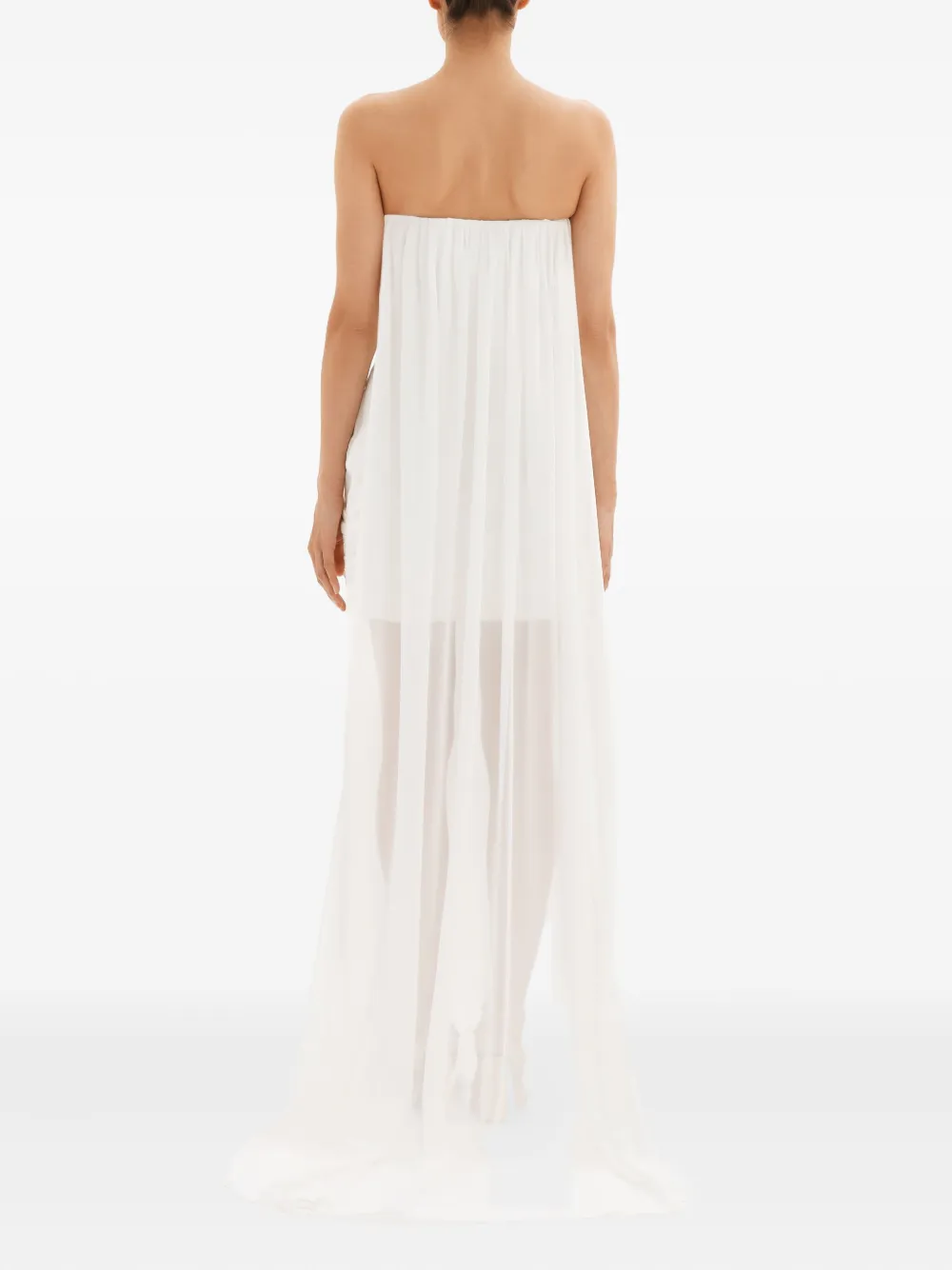 Post Meridiem Corset Draped Mini Dress In White