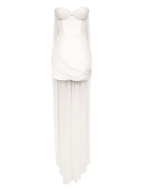 POST MERIDIEM corset draped mini dress
