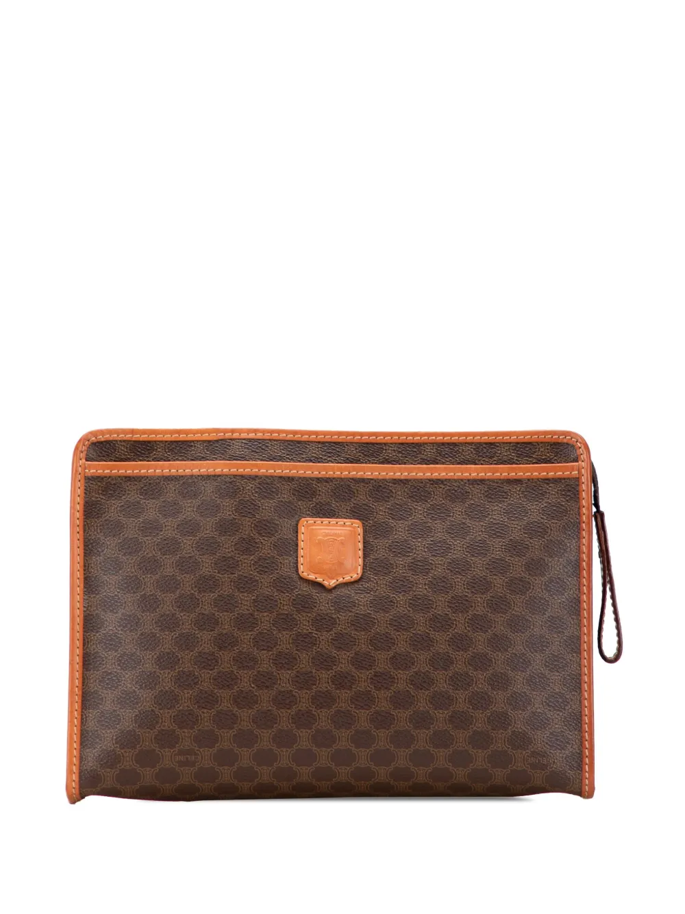 Celine Pre-Owned 2010 Macadam Coated Canvas clutch bag | Brown | Image 1