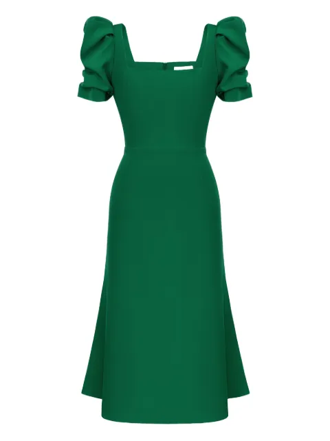 POST MERIDIEM puff-sleeve square-neck midi dress