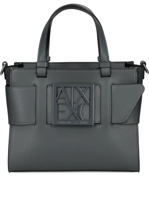 Armani Exchange medium logo-plaque tote bag