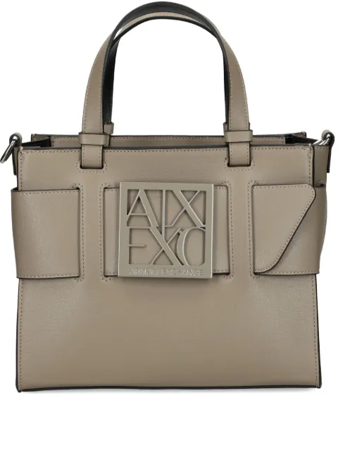 Armani Exchange medium logo-plaque tote bag