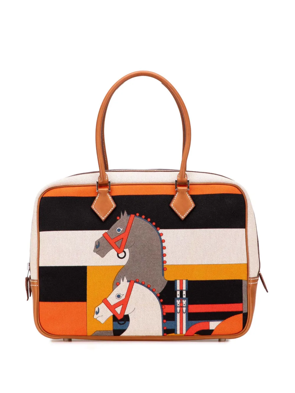 Hermès Pre-Owned 2014 Barenia and Toile Rocobar Plume 32 handbag | Brown | Image 1