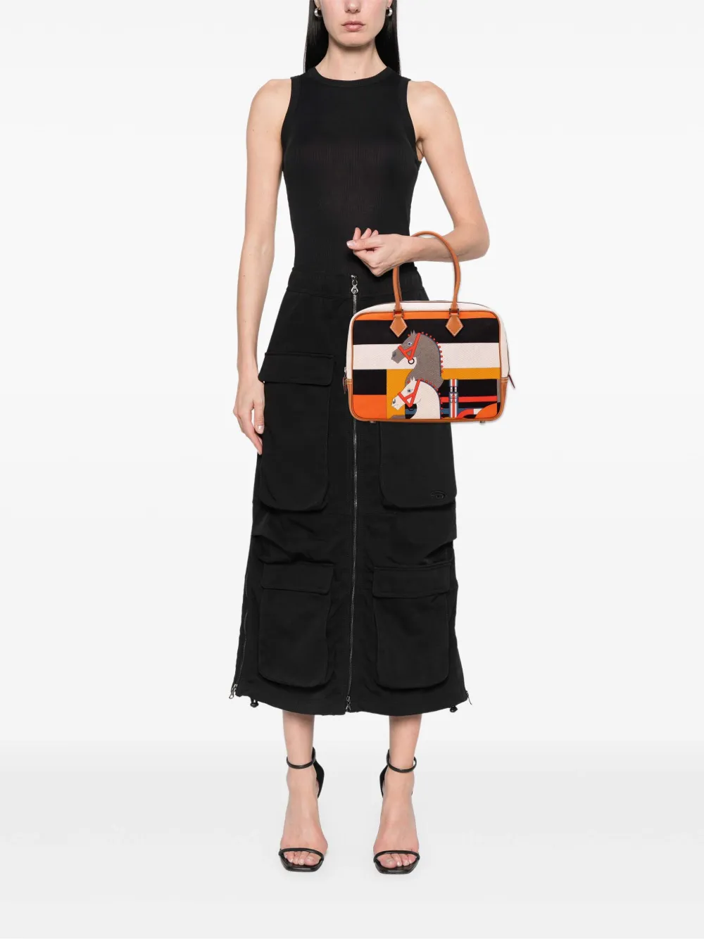Hermès Pre-Owned 2014 Barenia and Toile Rocobar Plume 32 handbag | Pre-Owned | Image 2
