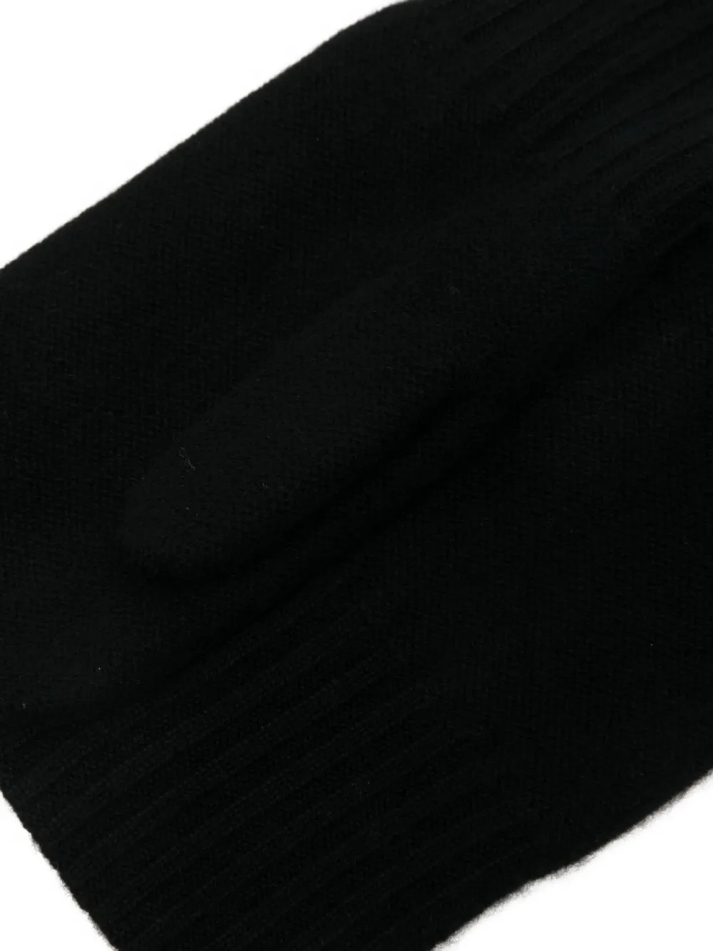 Warm-me Ribbed Cuff Mittens In Black