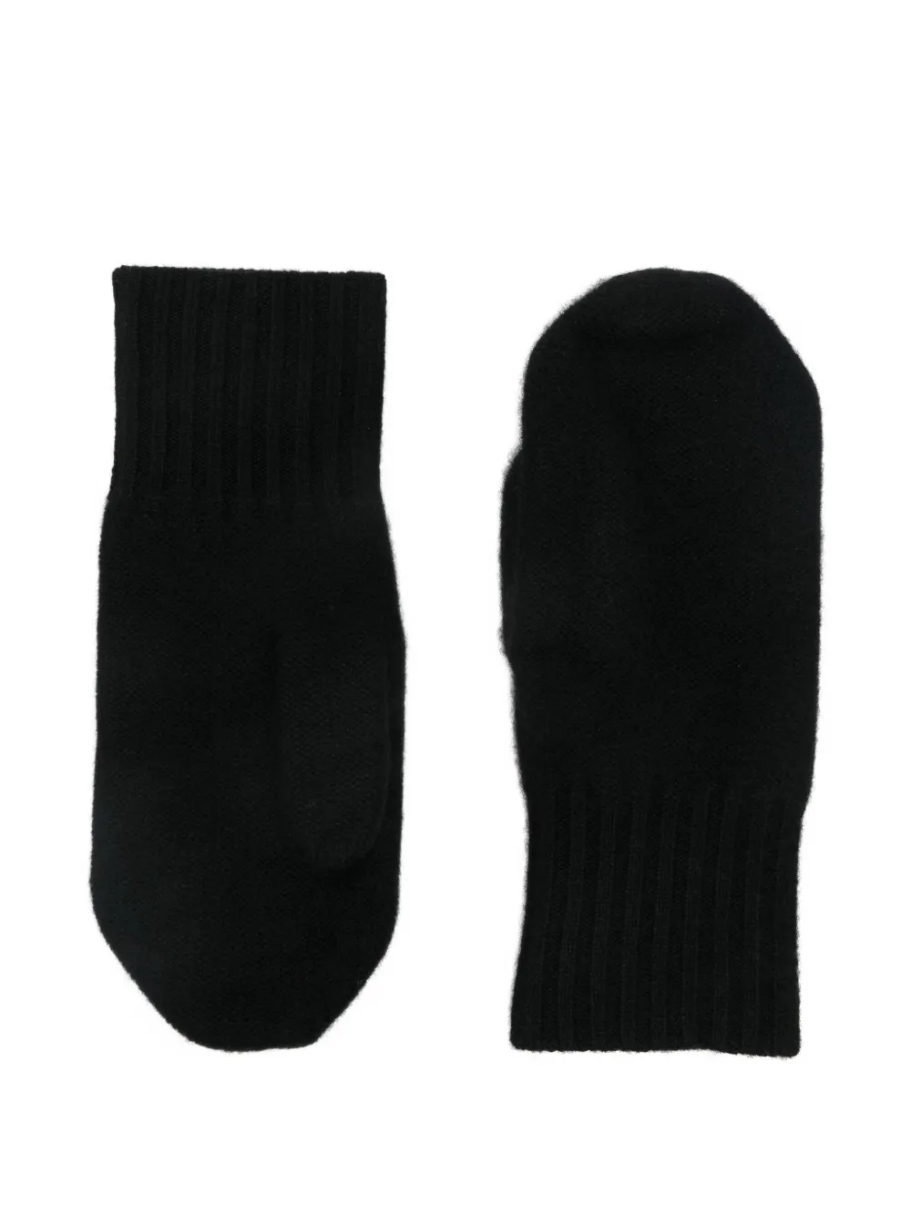 Warm-me Ribbed Cuff Mittens In Black