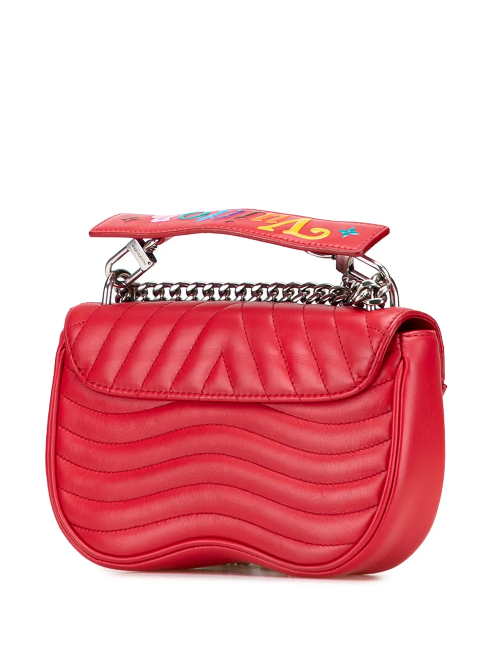 Pre-owned Louis Vuitton 2018 New Wave Chain Bag Pm Satchel In Red