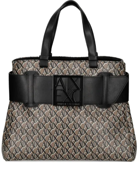 Armani Exchange logo-buckle tote bag