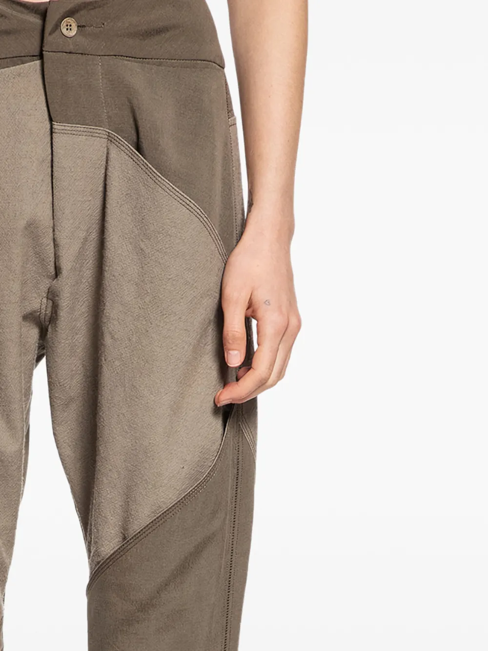 YEHUAFAN panelled trousers - Groen