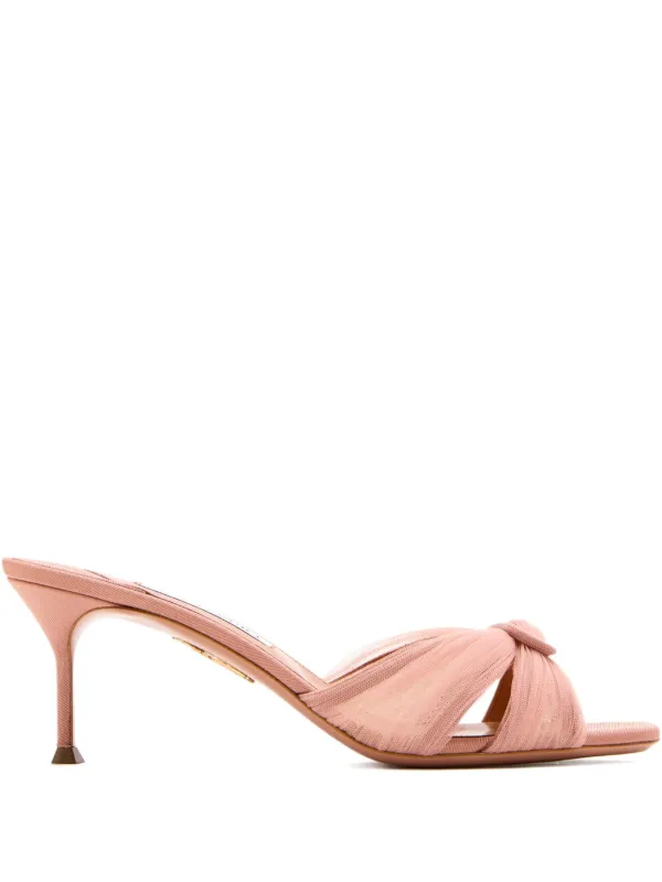 Aquazzura 65mm Knot-detail Sandals in Pink