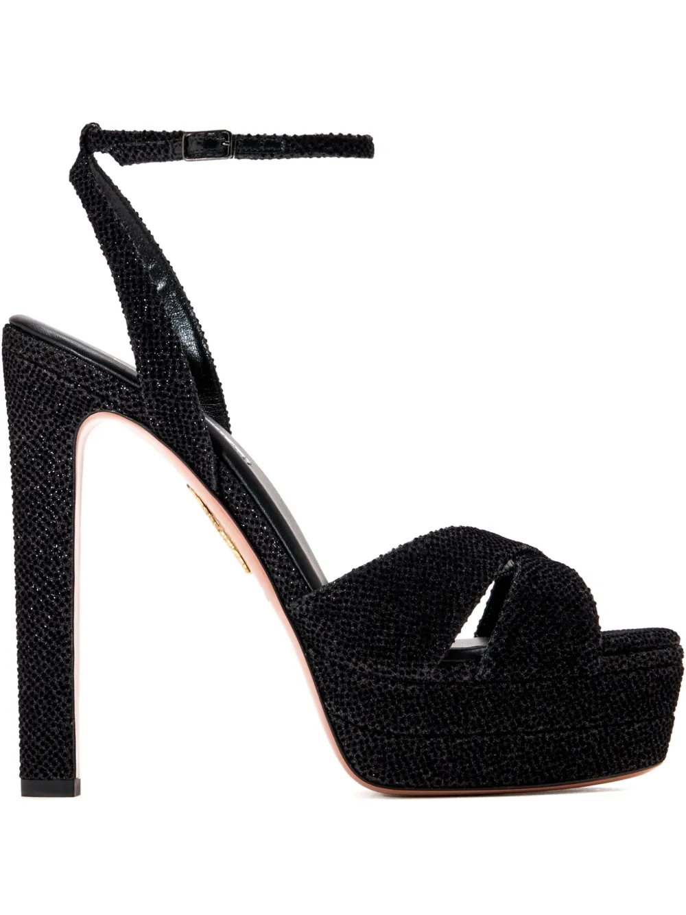 Aquazzura 130mm glitter-embellishment sandals Black