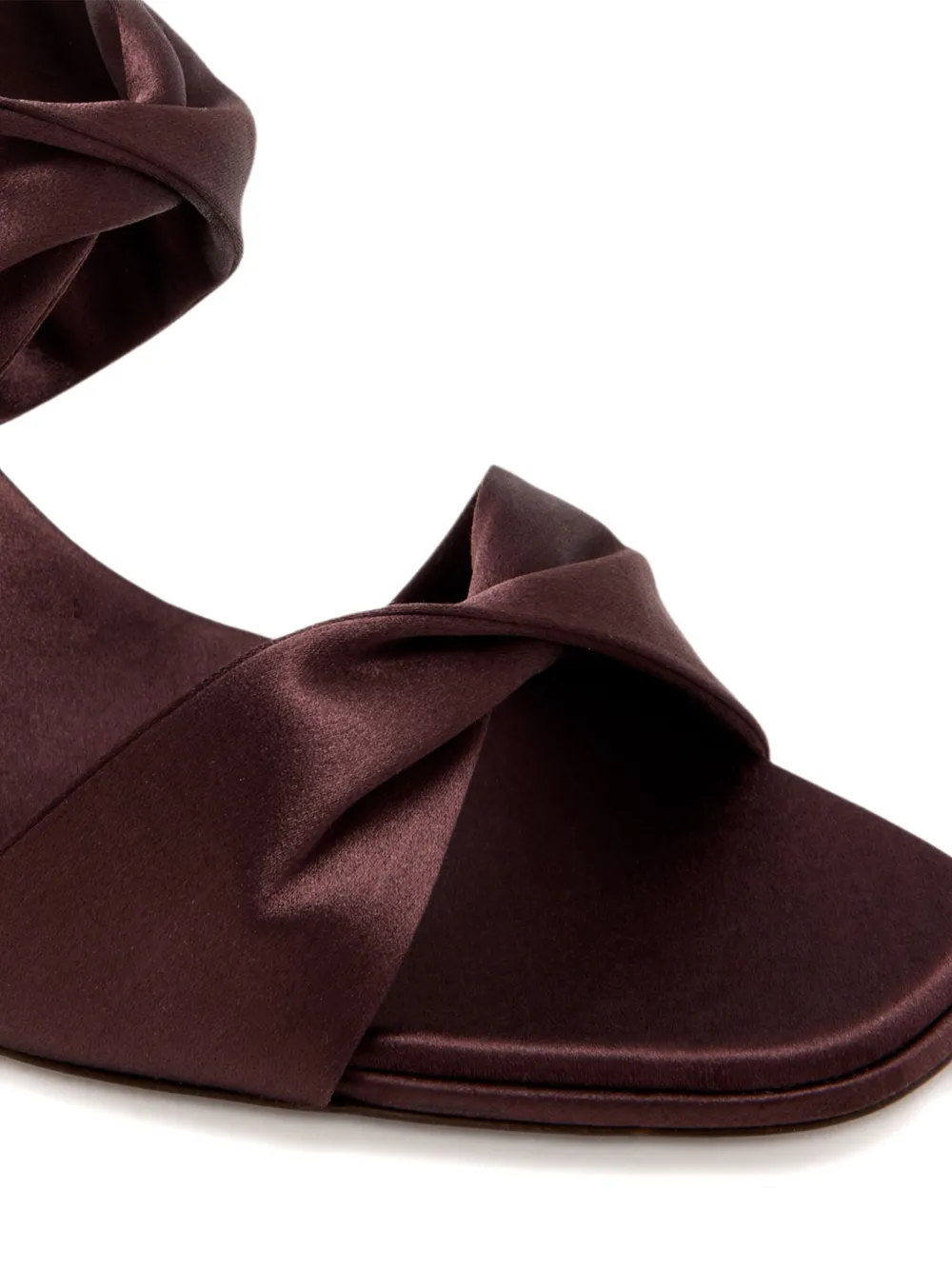 Aquazzura 75mm satin sandals Brown