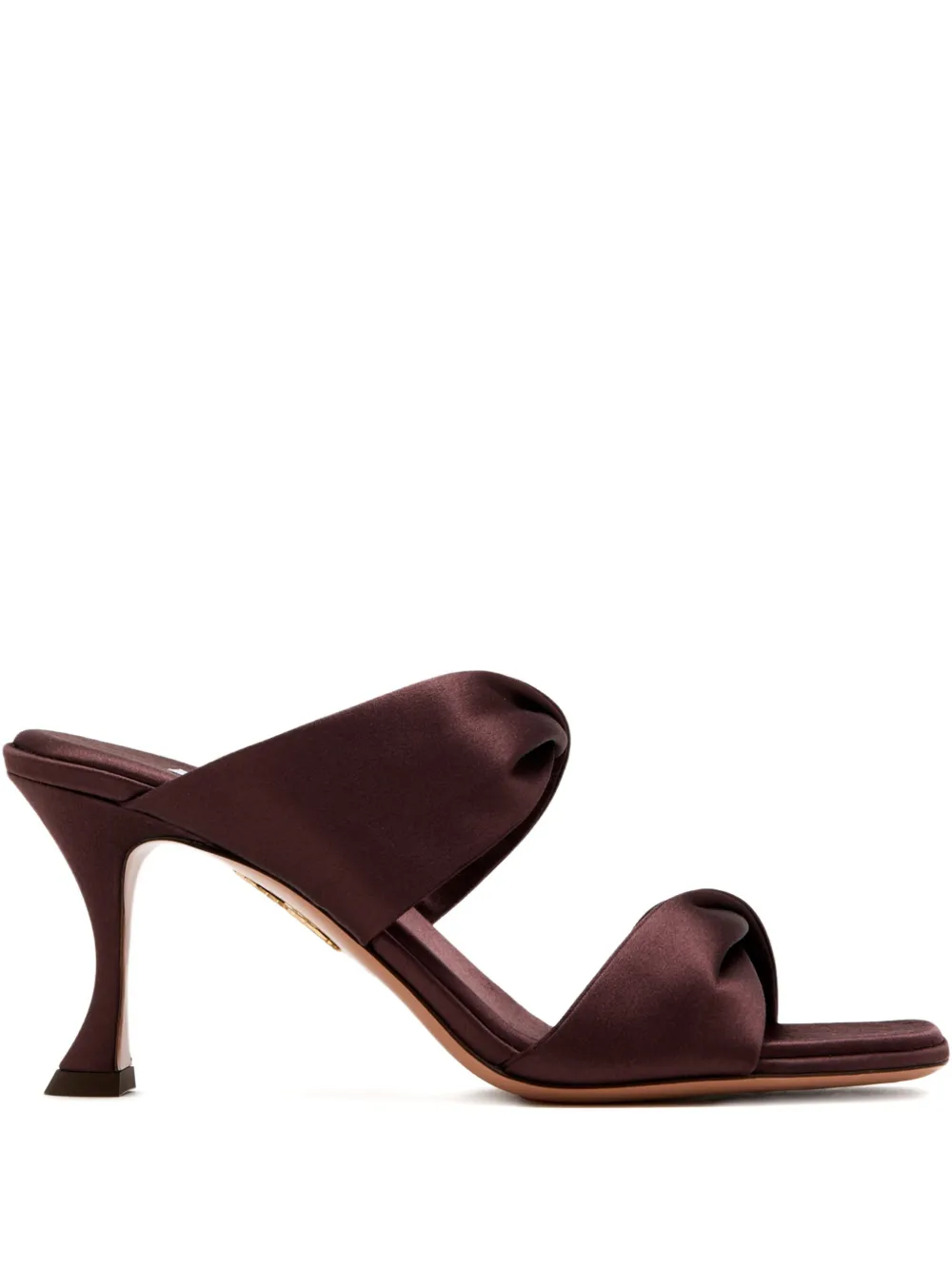 Aquazzura 75mm satin sandals Brown