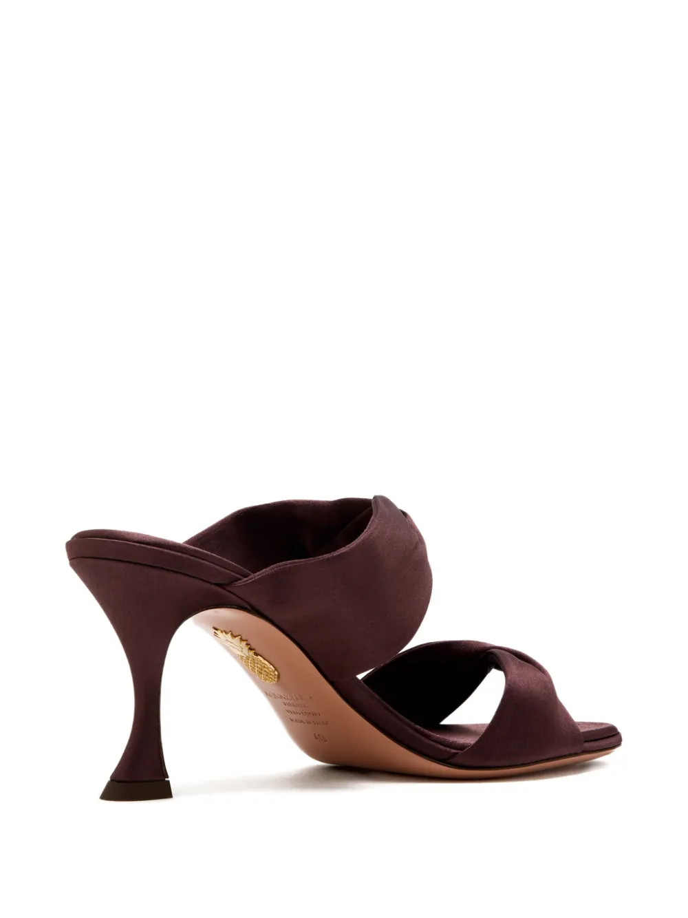 Aquazzura 75mm satin sandals Brown