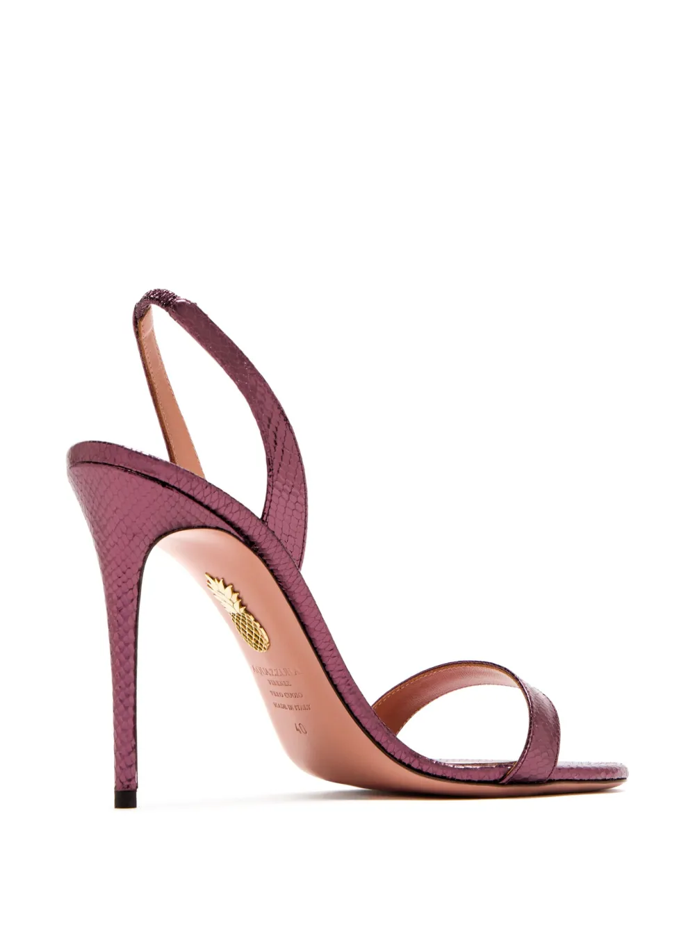Aquazzura 105mm slingback leather sandals Red