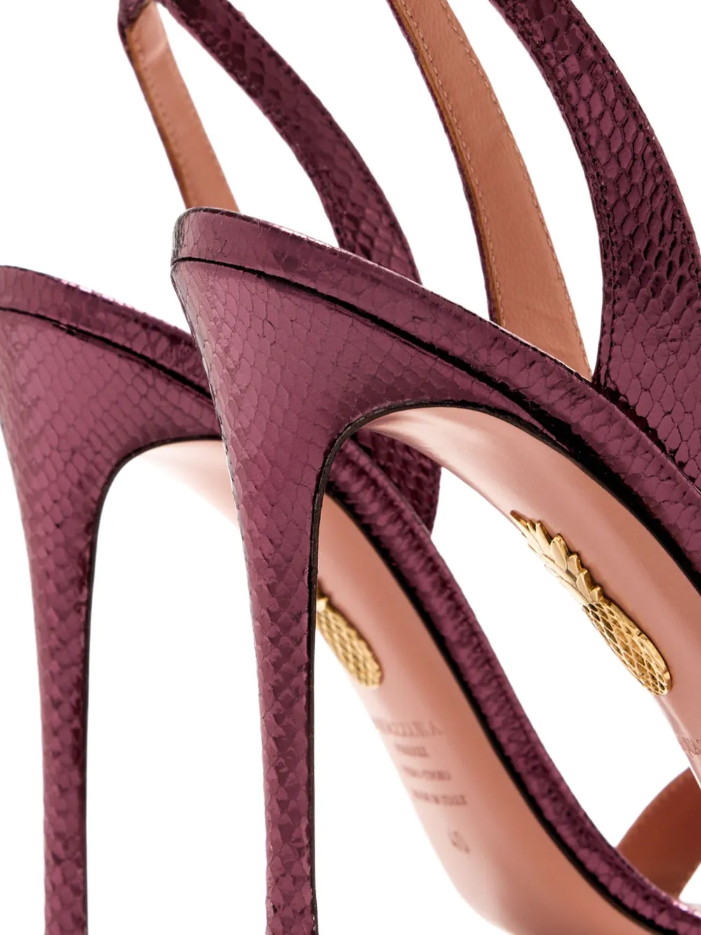 Aquazzura 105mm slingback leather sandals Red