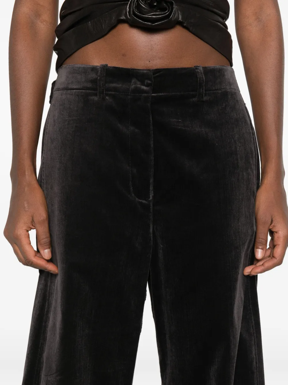 Magda Butrym Velvet Trousers In Black