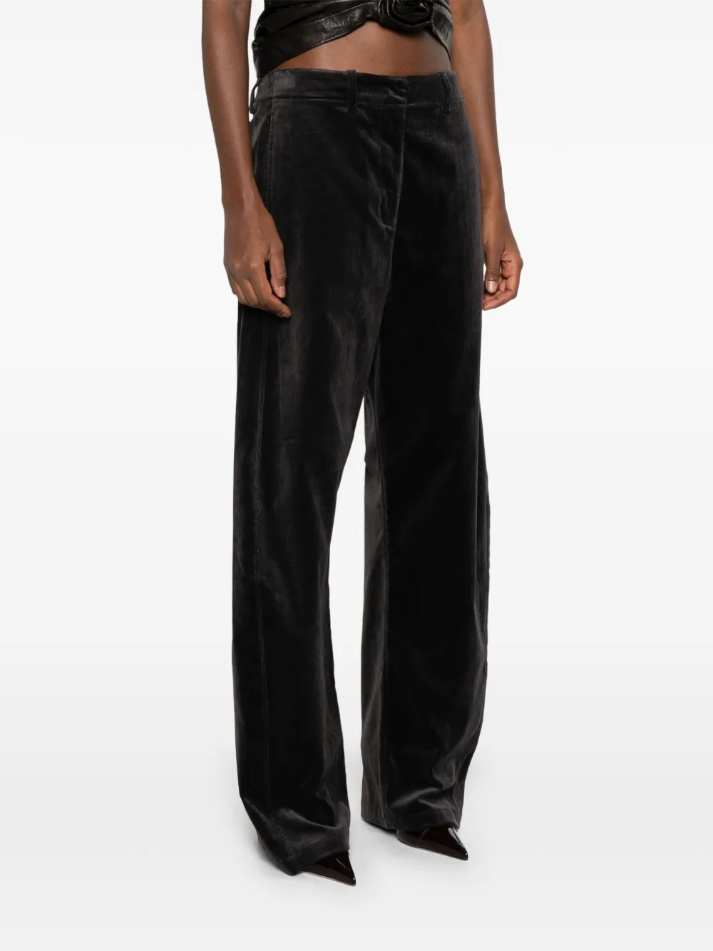 Magda Butrym Velvet Trousers In Black