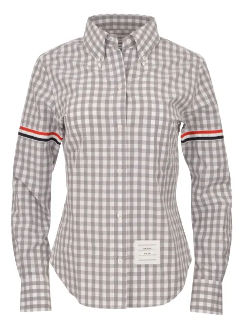 Thom Browne gingham check armbands shirt
