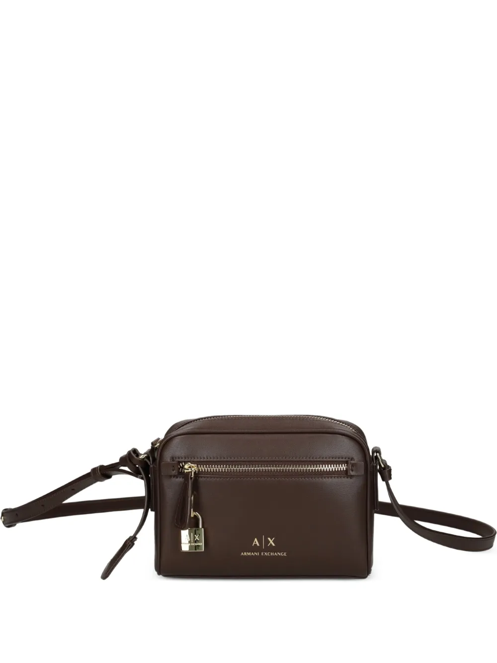 Armani Exchange Borsa a tracolla con lucchetto - Marrone