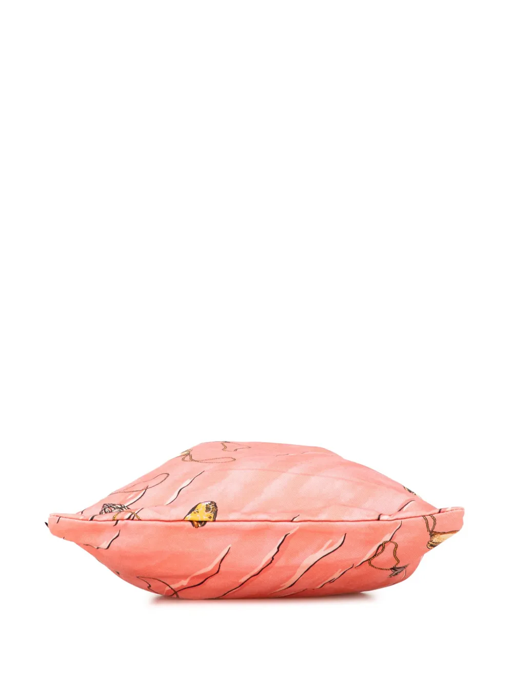Pre-owned Loewe 2010-2025 Paulas Ibiza Canvas Seashell Print Drawstring Pouch In Pink