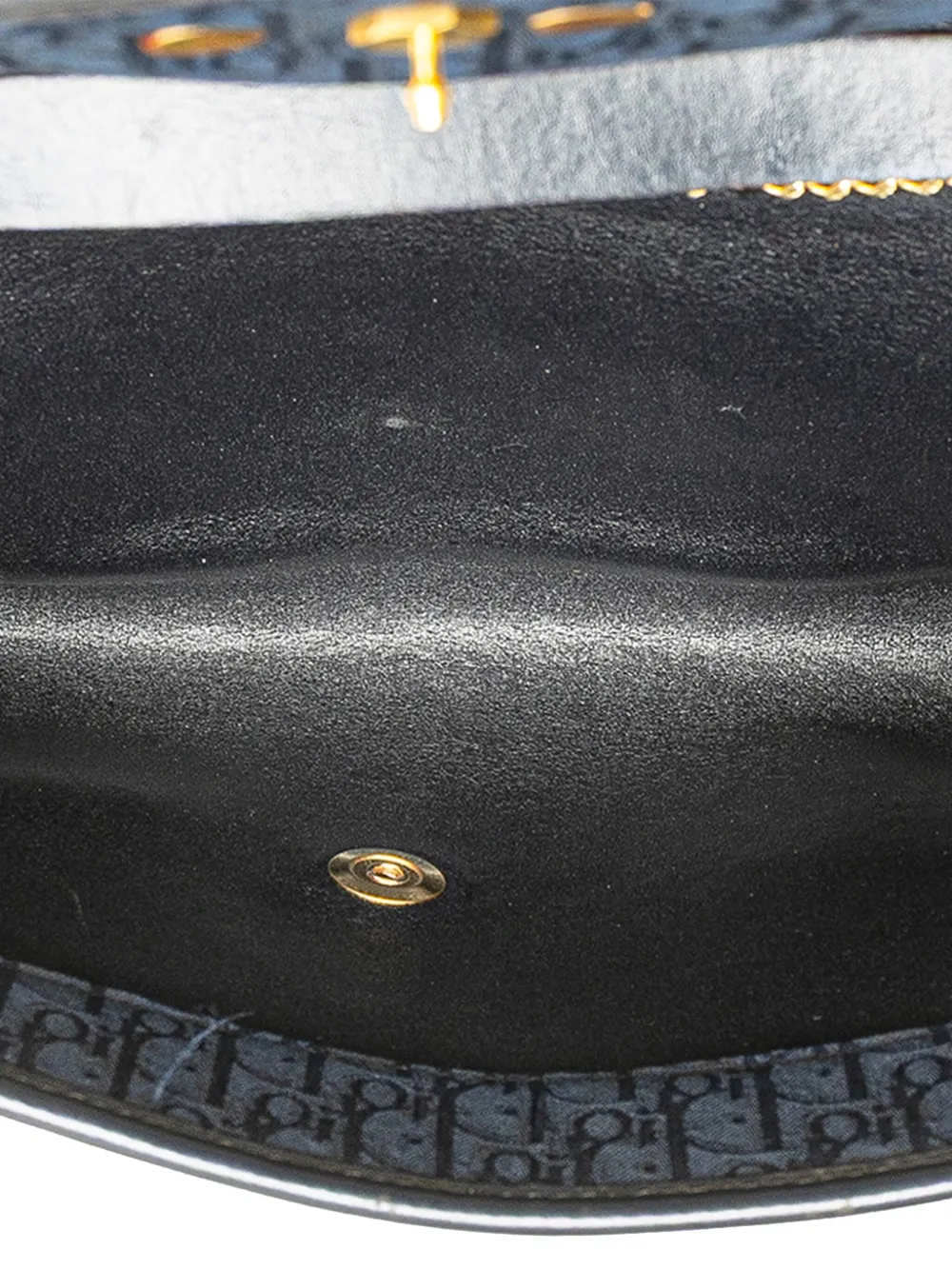 Pre-owned Dior 20th Century Oblique Canvas Chain Shoulder Bag In Blue