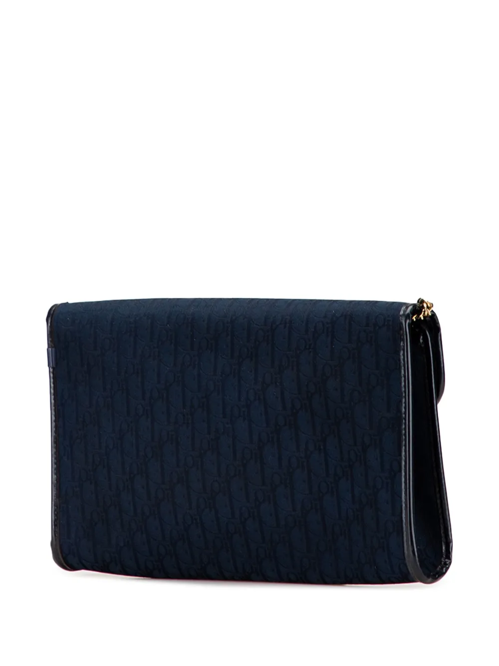 Pre-owned Dior 20th Century Oblique Canvas Chain Shoulder Bag In Blue