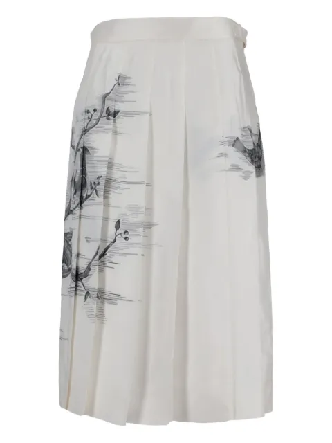 Thom Browne pleated bird-print midi skirt