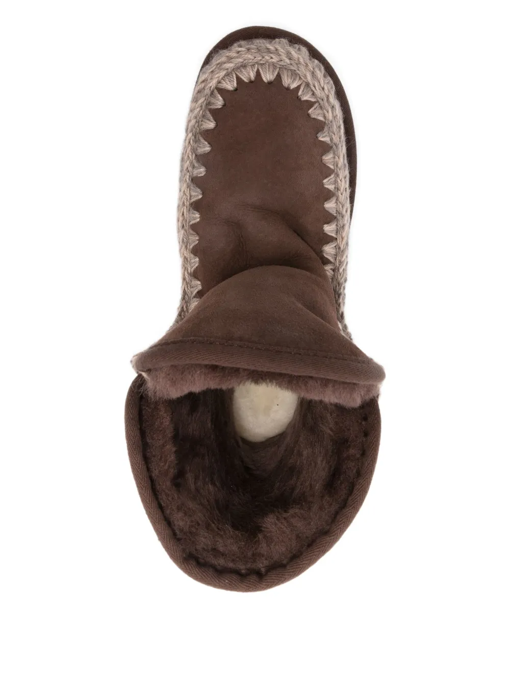 Mou Braided-trim Platform Boots In Brown
