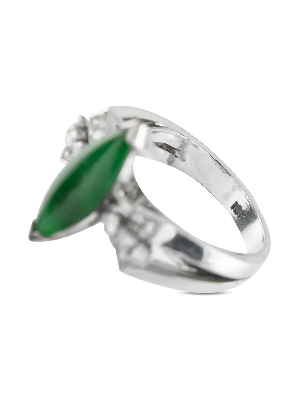 LB Exclusive 18K white gold jade and diamond ring | Image 2