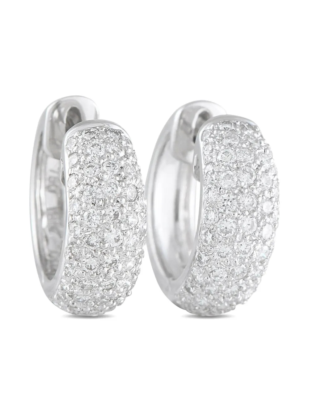 LB Exclusive 18K white gold diamond huggie earrings | Image 2