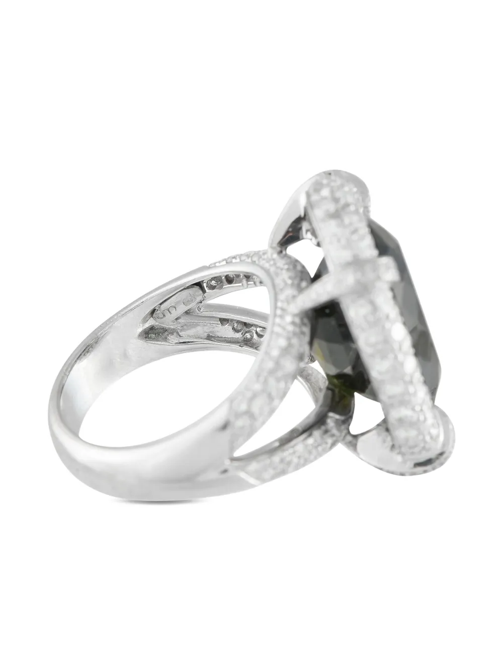LB Exclusive 18K white gold diamond tourmaline ring | Image 2