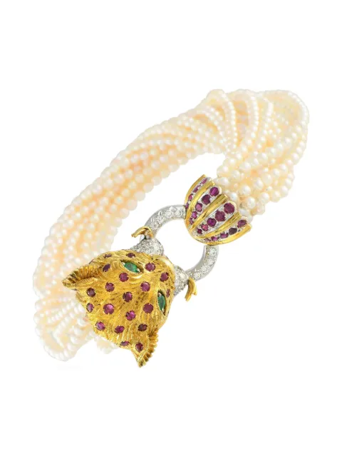 LB Exclusive 18K yellow gold Lion-embellishment multistones bracelet