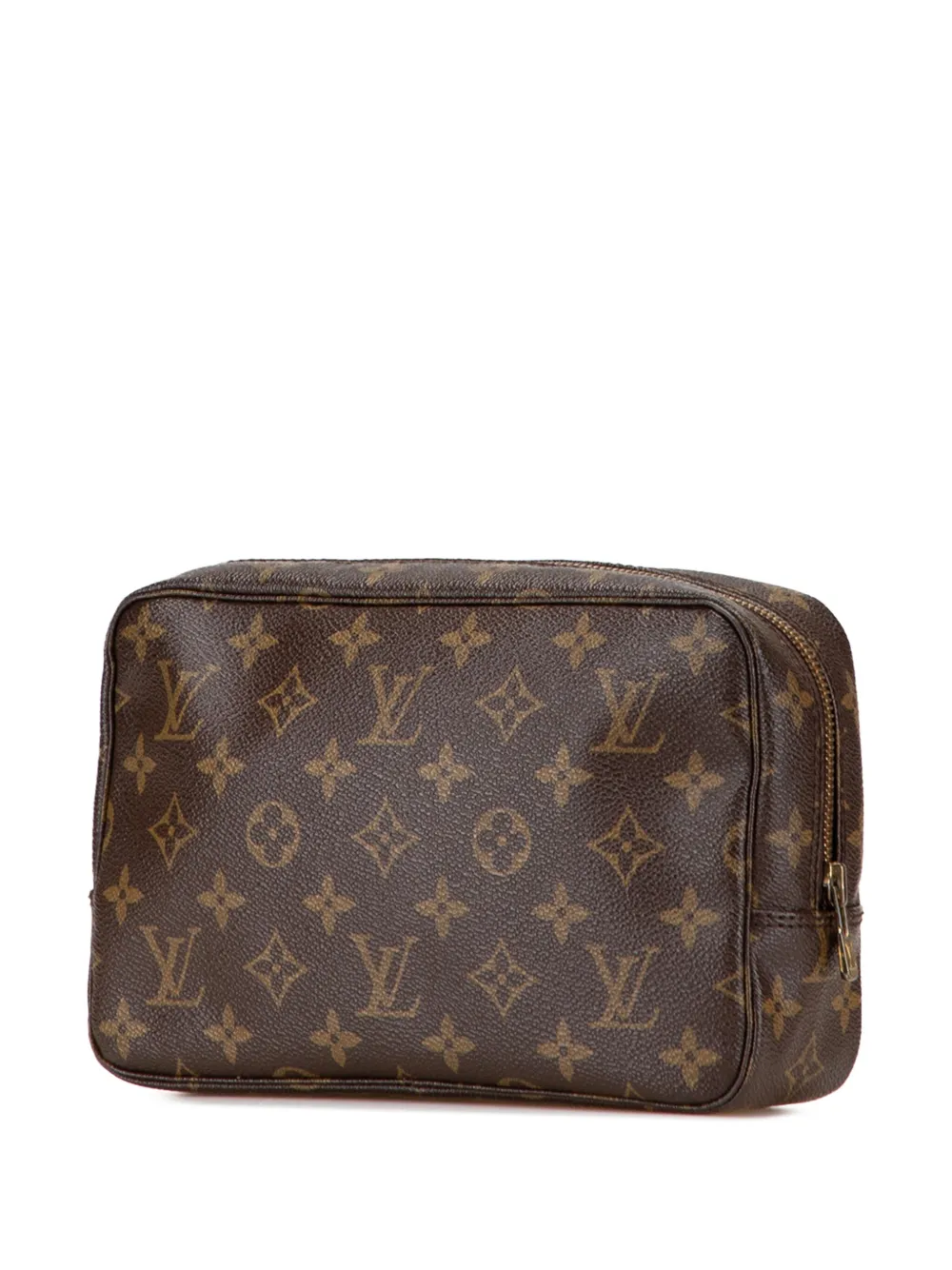 Pre-owned Louis Vuitton 1987 Monogram Trousse Toilette 23 Clutch Bag In Brown