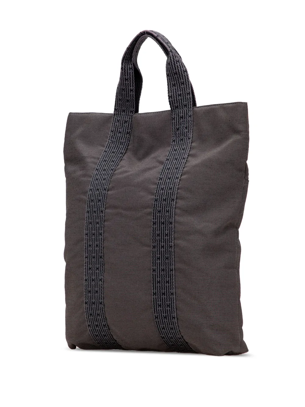 Pre-owned Hermes 1990-2010 Canvas Herline Cabas Tote Bag In Gray