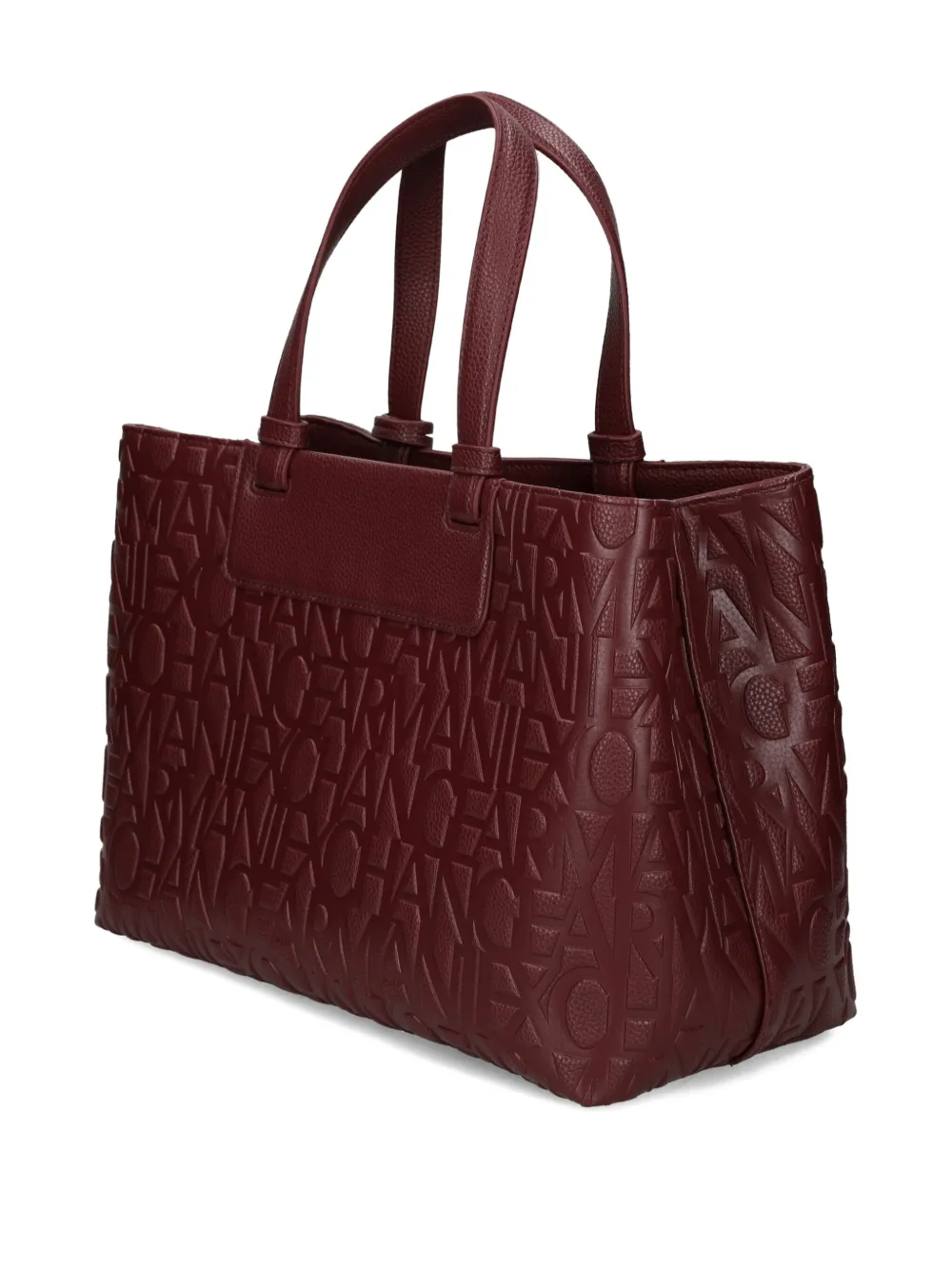 Armani Exchange Logo-charm Tote Bag In Red